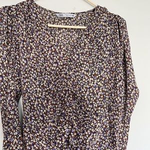 Zara Floral Ruched Dress